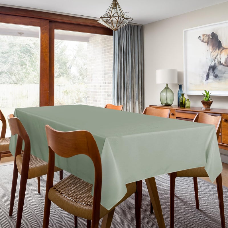 sancua 2 Pack Sage Green Tablecloth 60 x 102 Inch  Rectangle Table Cloth for 6 Feet Tables - Stain and Wrinkle Resistant Washable Polyester Table Cover for Dining Tables  Buffet Parties and Camping - Image 3